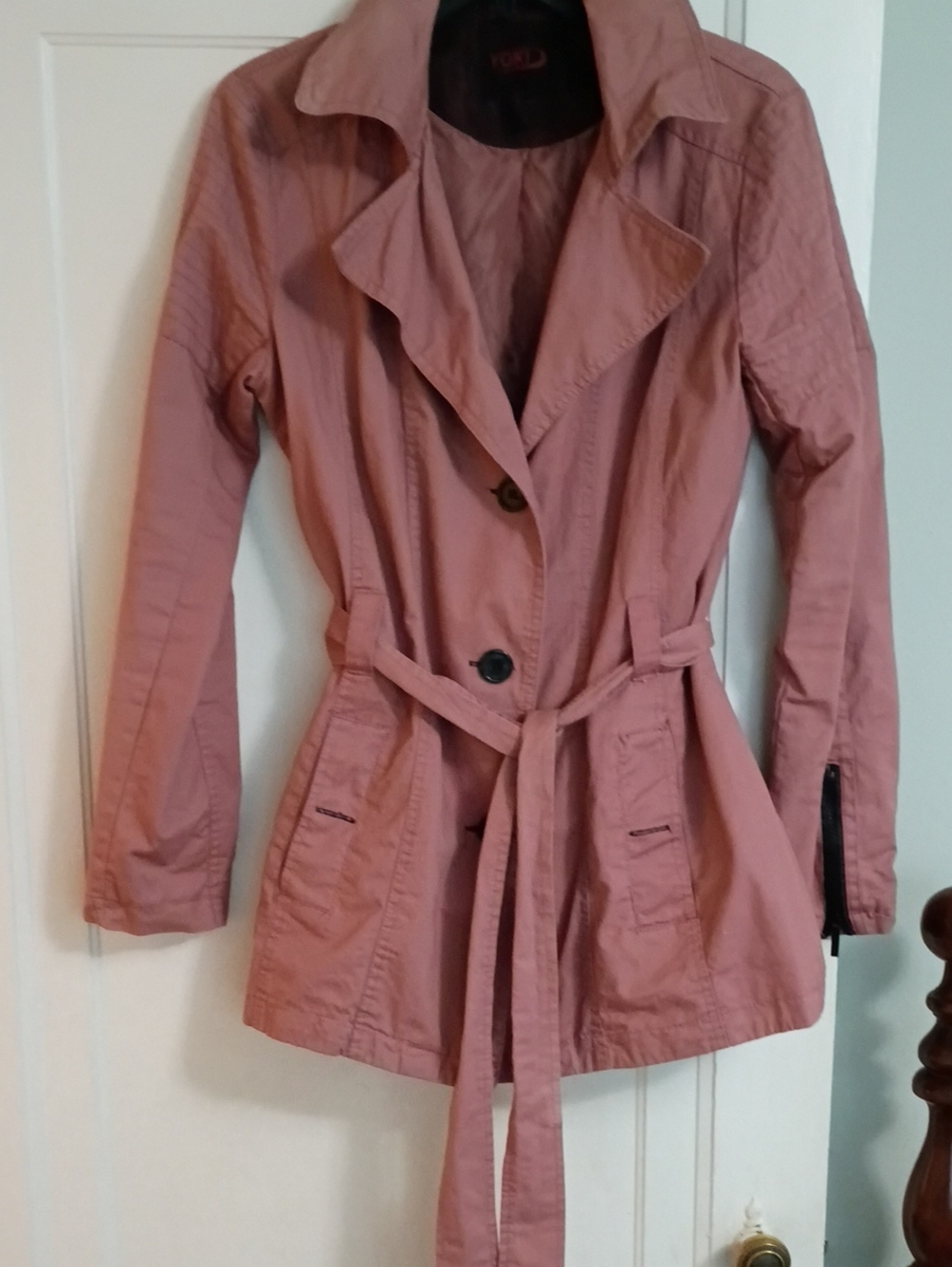 WOMEN’S Yoki Blush Pink Belted Trench Coat